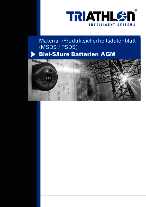 Sicherheitsdatenblatt AGM Batterien