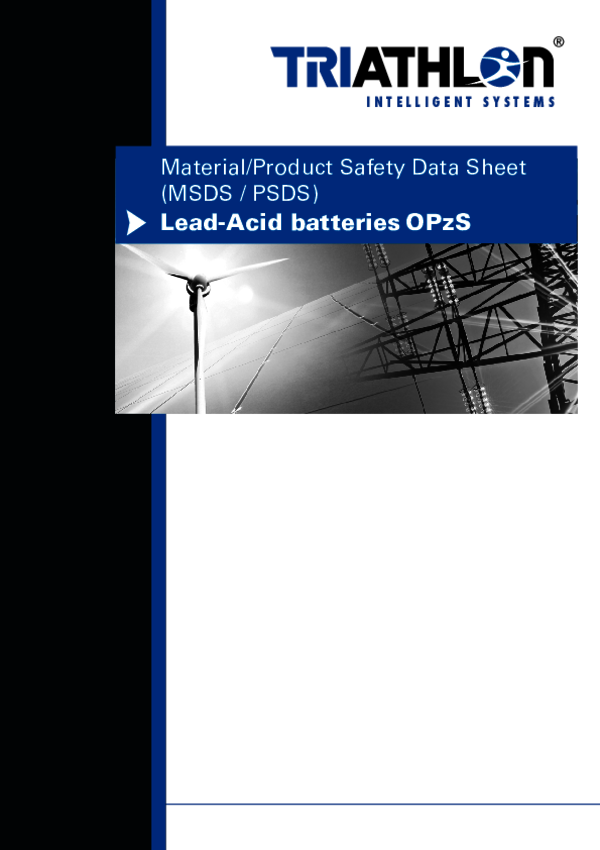 Safety Data Sheet OPzS Batteries