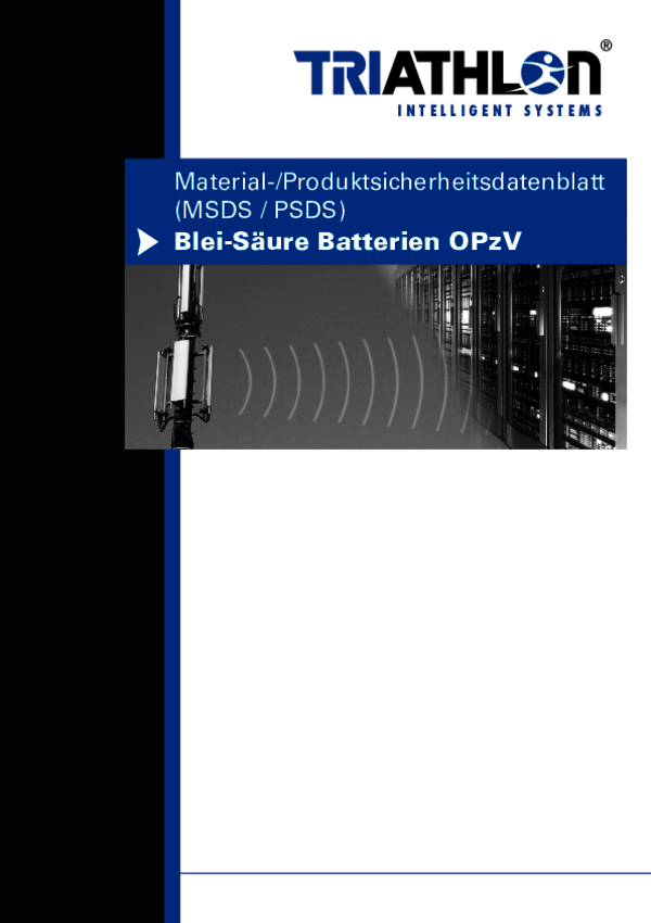 Sicherheitsdatenblatt OPzV Batterien