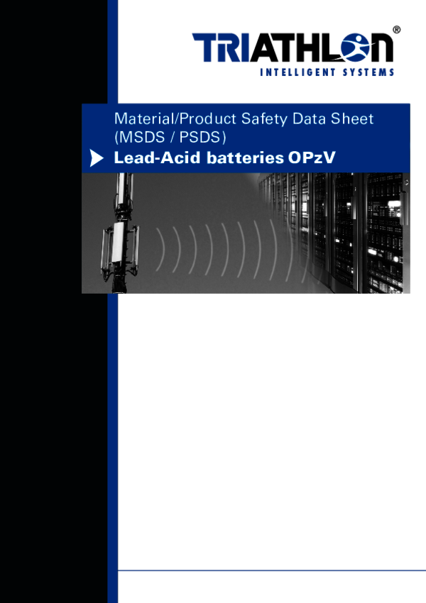 Safety Data Sheet OPzV Batteries