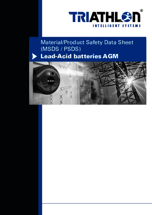 Safety Data Sheet AGM Batteries